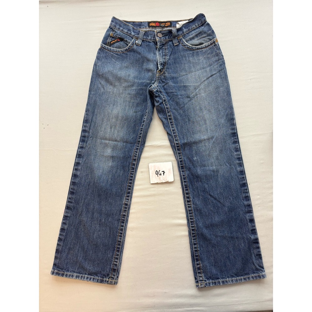 Ariat Work FR M4 Low Rise Boot Cut Jeans Mens 30x30 Blue Flame Resistant Denim